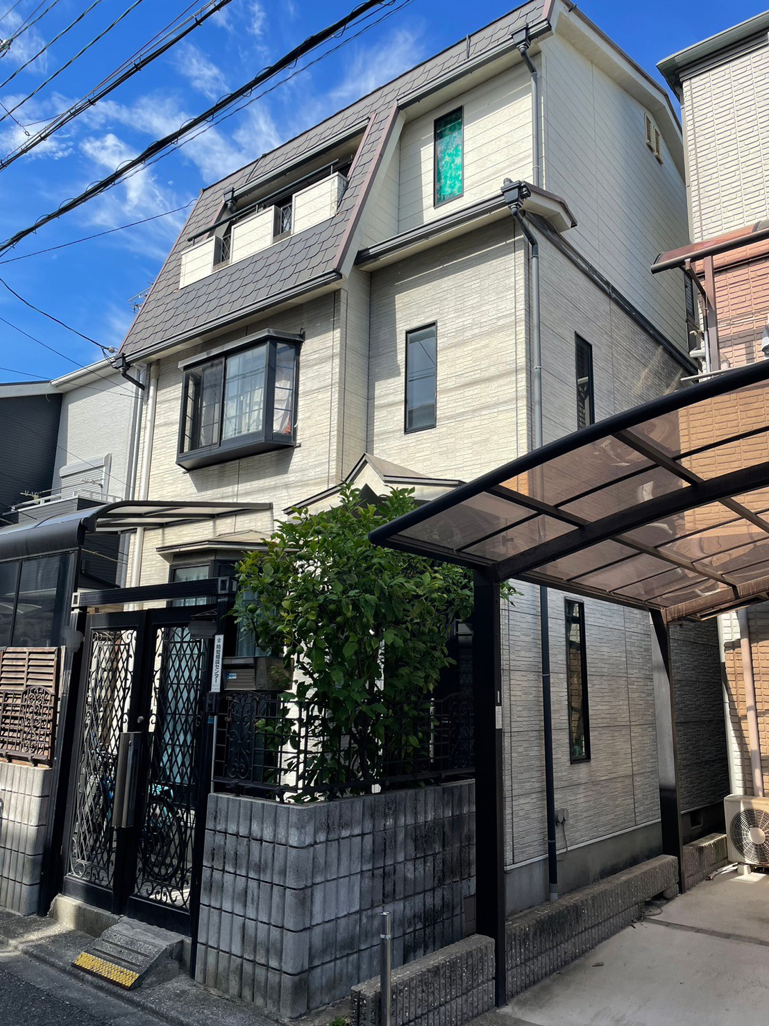 R6 6/22 高石市 I様邸 壁/スーパーセランSTL-02 屋根/クールくん クロウブラック